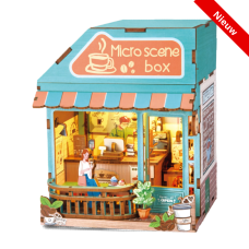 DIY Miniature Scene 3D Koffiehuis met LED- verlichting- MDF