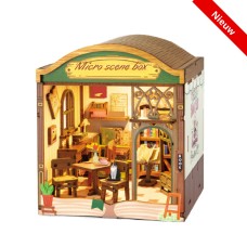 DIY Miniature Scene 3D Boekwinkel met LED- verlichting- MDF