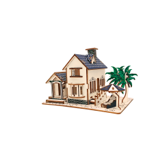 Bouwpakket Strandhuisje Beach House van hout- kleur