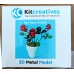 Bouwpakket 3D Model DIY Rode Roos in Pot- gekleurd- metaal