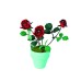 Bouwpakket 3D Model DIY Rode Roos in Pot- gekleurd- metaal
