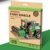 Bouwpakket Oogstmachine met pullmechanische- gekleurd- MDF