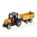 Bouwpakket Tractor met Aanhanger- Pullmechanische- gekleurd- MDF